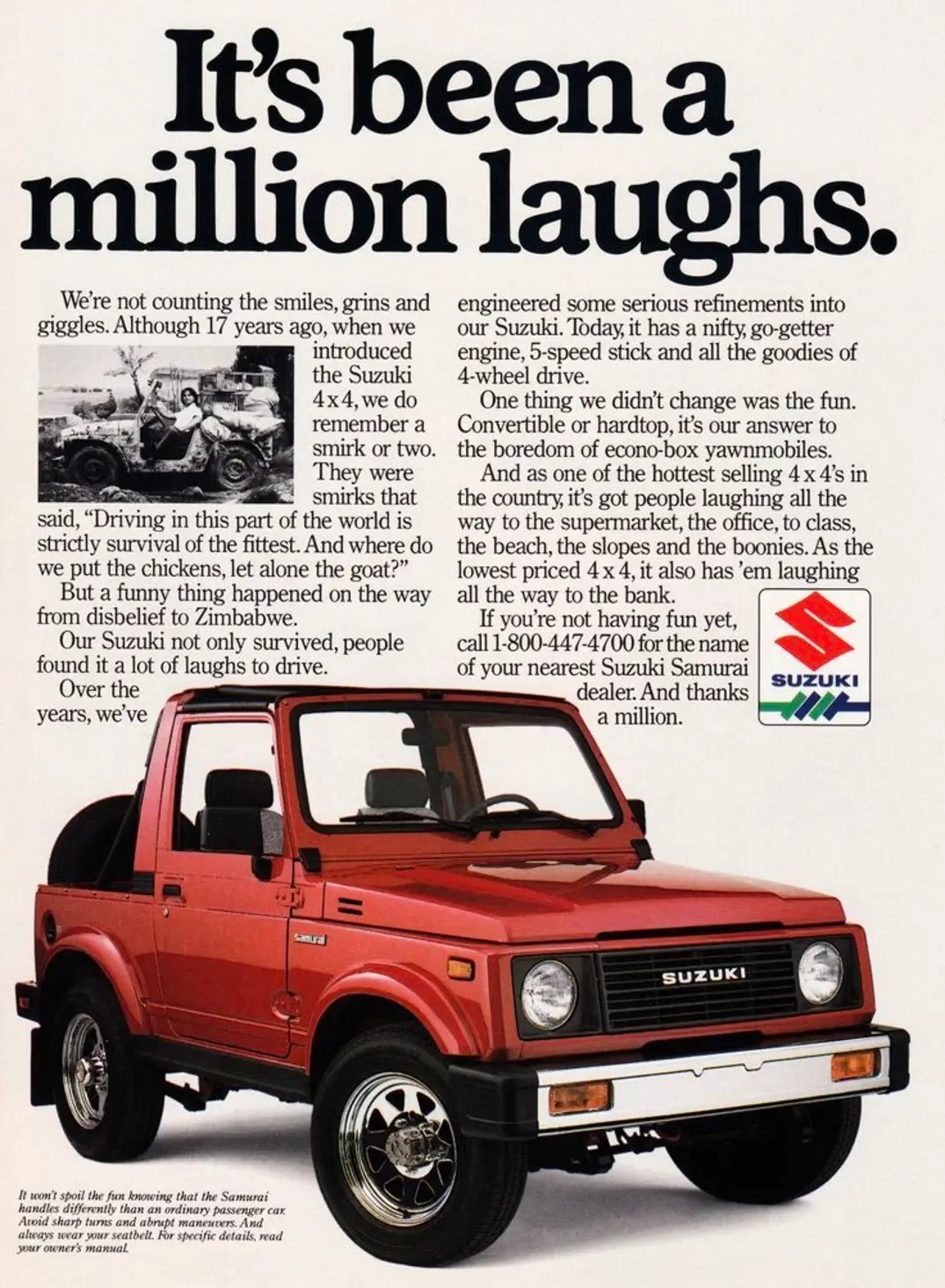 It's been a million laughs... Suzuki Werbung